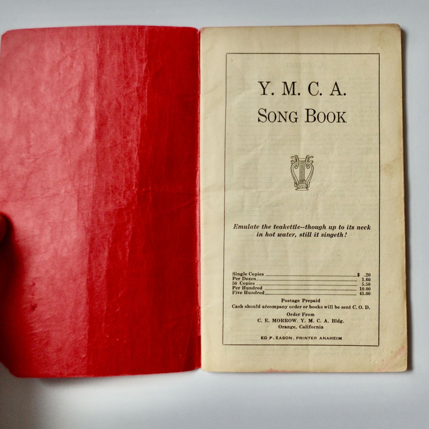 YMCA Song Book Vintage Red Paperback