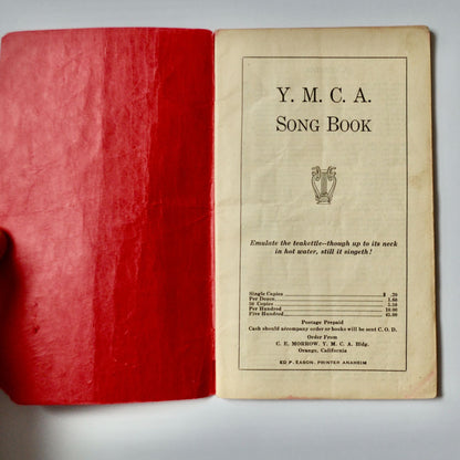 YMCA Song Book Vintage Red Paperback