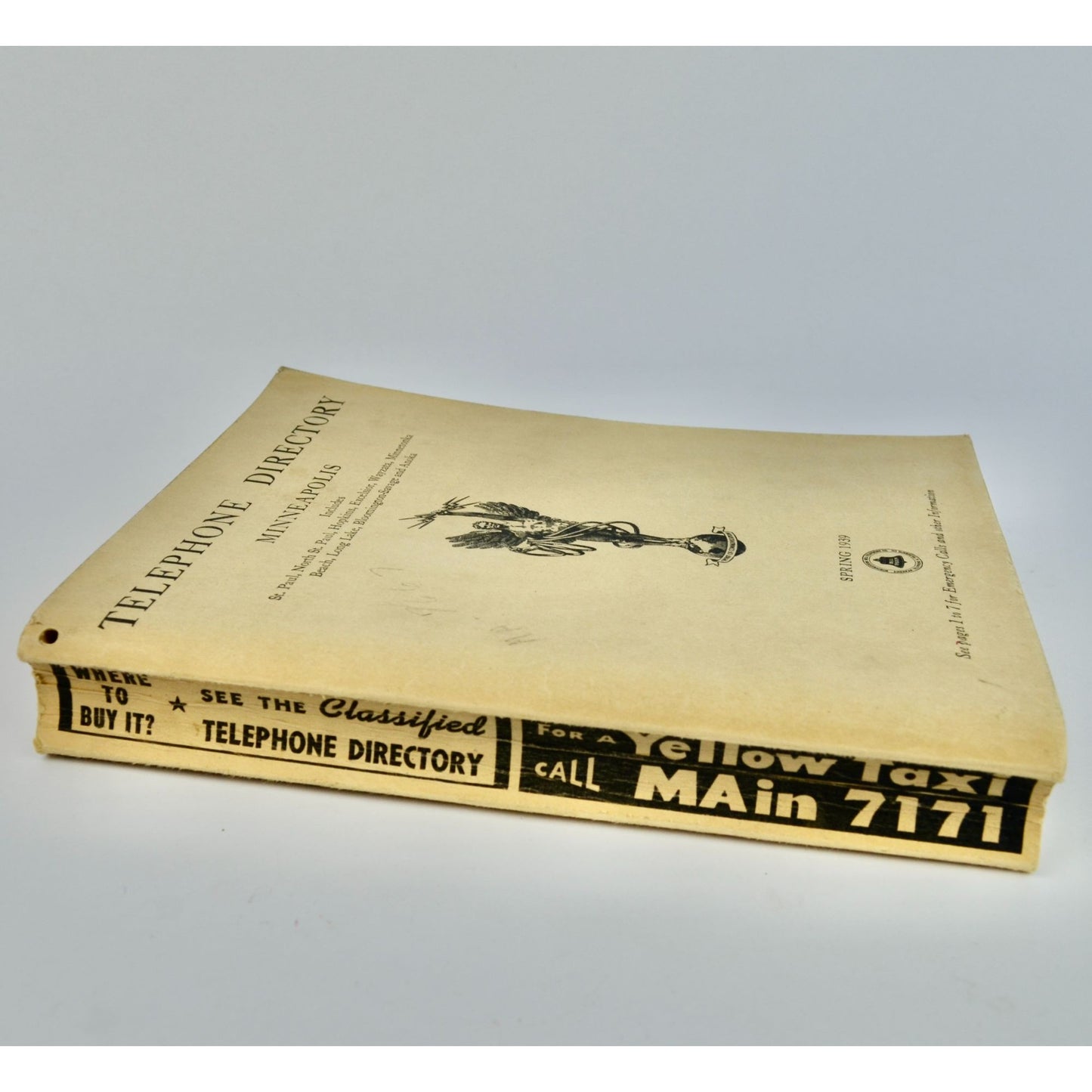 Vintage Spring 1939 Minneapolis MN Telephone Directory Book