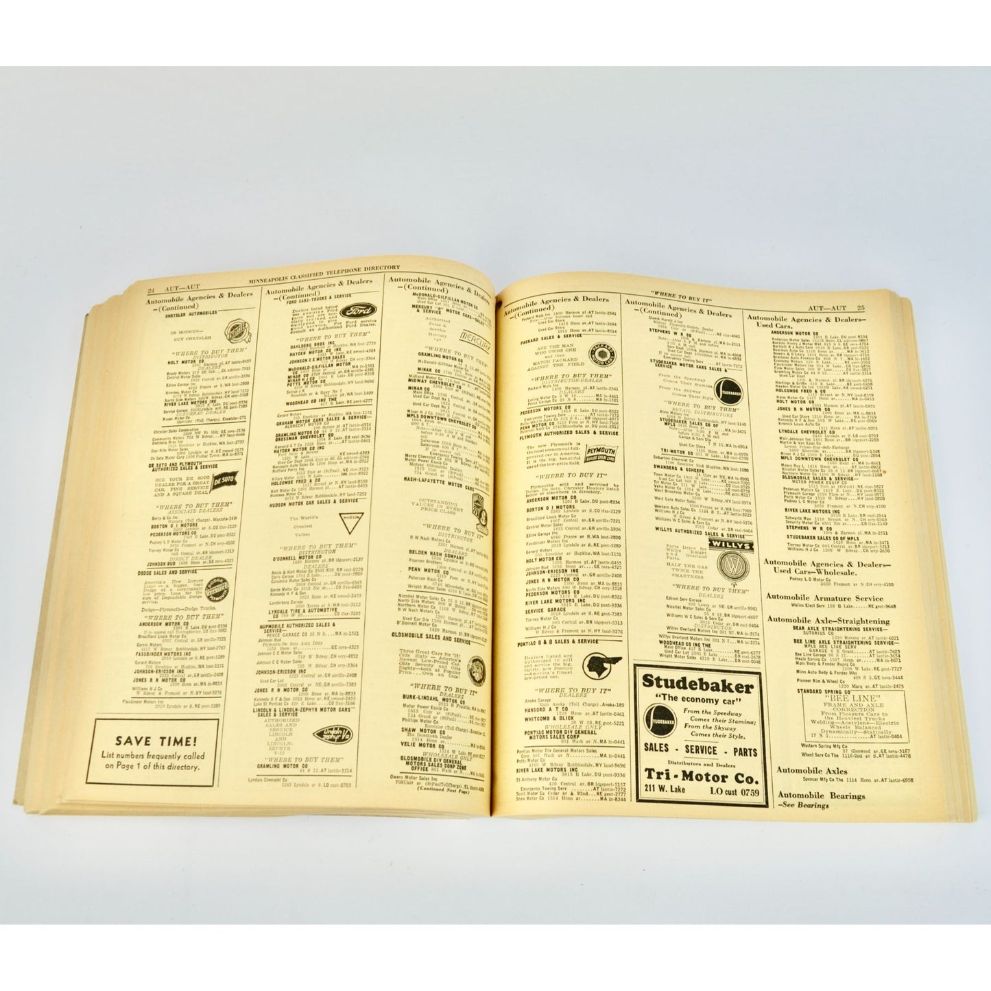 Vintage Spring 1939 Minneapolis MN Telephone Directory Book