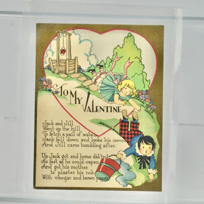 Vintage Valentine's Day Card To My Valentine Jack and Jill