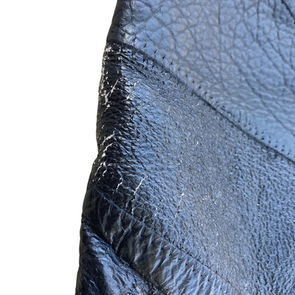 Diamond Plate Buffalo Leather Motorcycle Jacket Men's Size Large Black