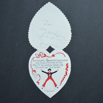 To My Sweetheart Squirrel Vintage Valentine Red Heart