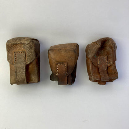 Lot 3 Vintage Serbian Leather Mauser M48 Magazine Pouches Ammunition Cartridge