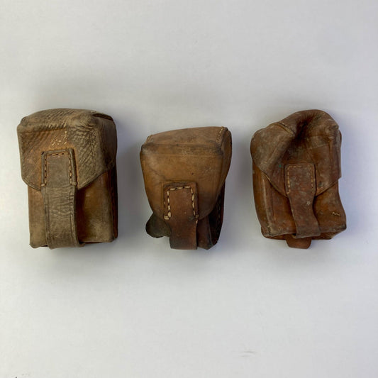 Lot 3 Vintage Serbian Leather Mauser M48 Magazine Pouches Ammunition Cartridge