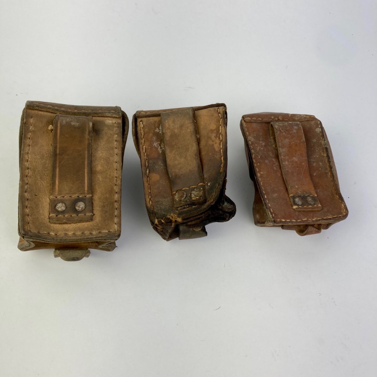Lot 3 Vintage Serbian Leather Mauser M48 Magazine Pouches Ammunition Cartridge