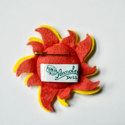 Annalee Doll Society Sun Felt Brooch Pin Vintage