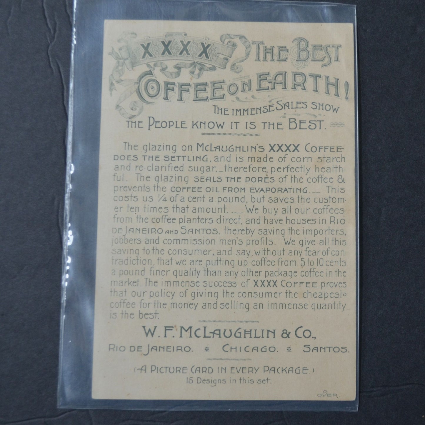 McLaughlin's XXXX Coffee Victorian Trading Card LARGE 1891 Boy in Creek