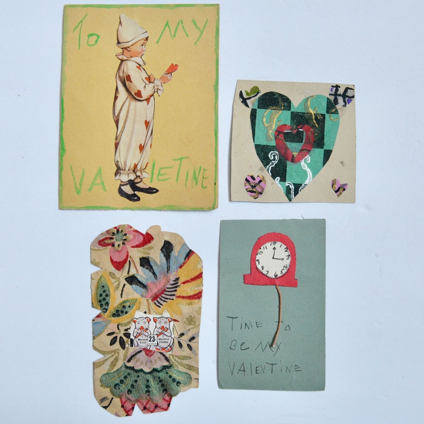 1930s Vintage HANDMADE OOAK Valentine Cards Unique Lot #12