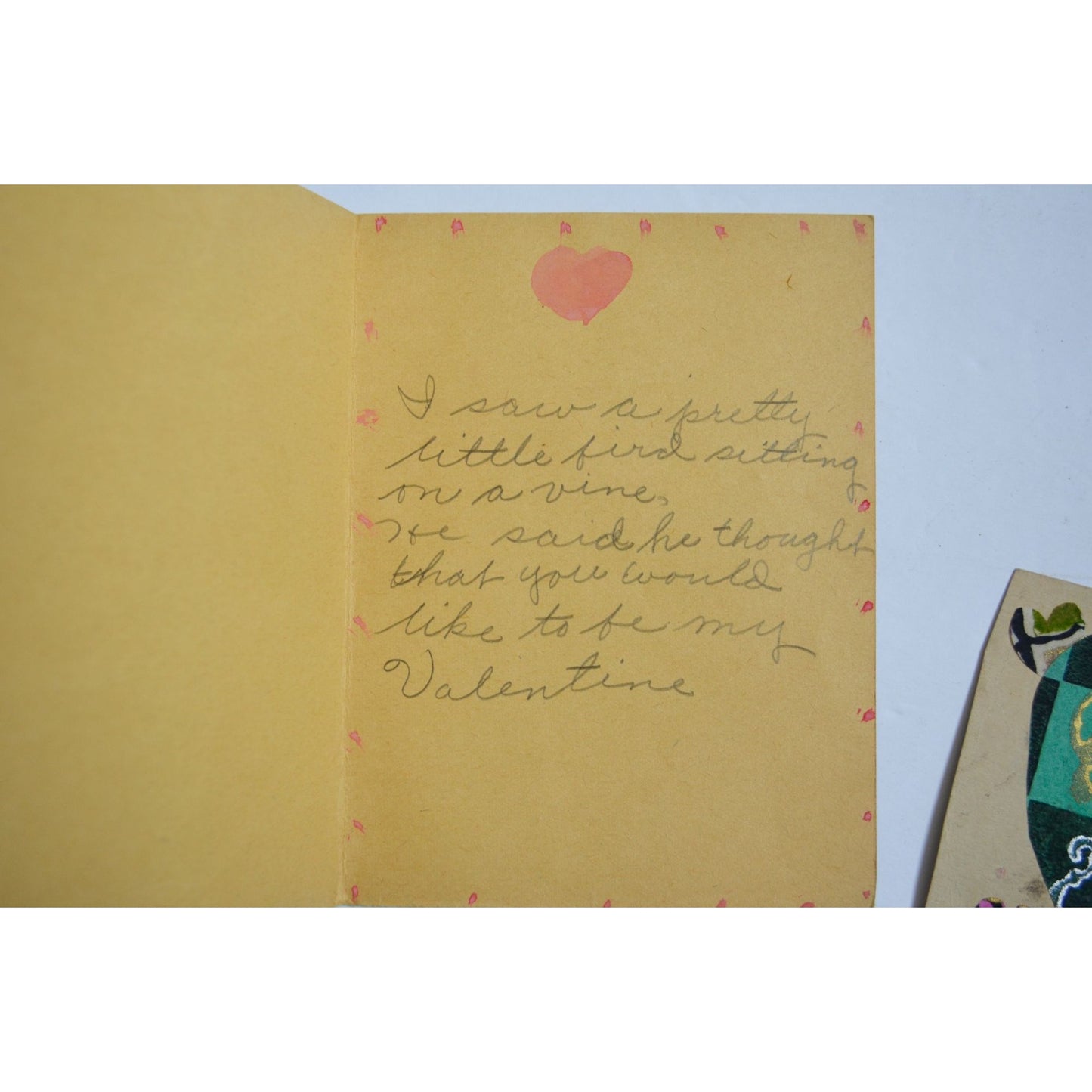 1930s Vintage HANDMADE OOAK Valentine Cards Unique Lot #12