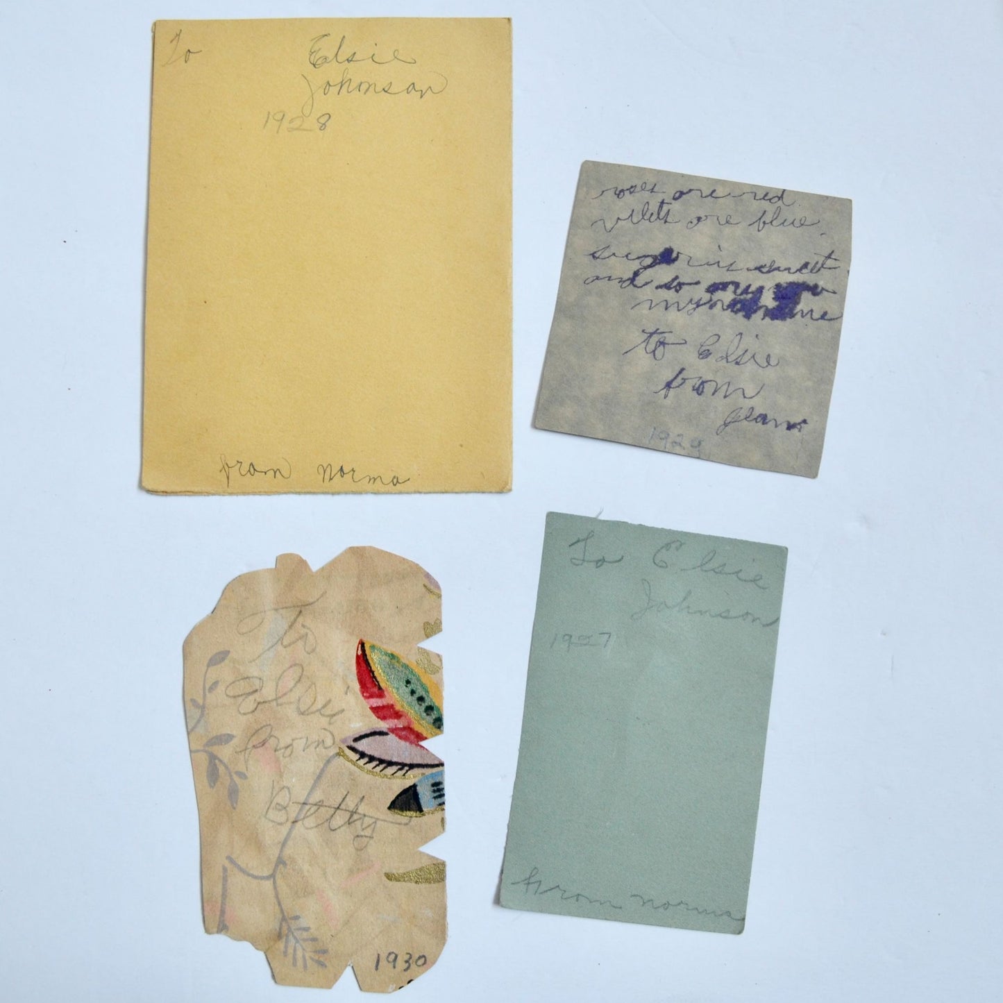 1930s Vintage HANDMADE OOAK Valentine Cards Unique Lot #12