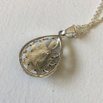 NEW Genuine Marcasite Red CZ Teardrop Necklace