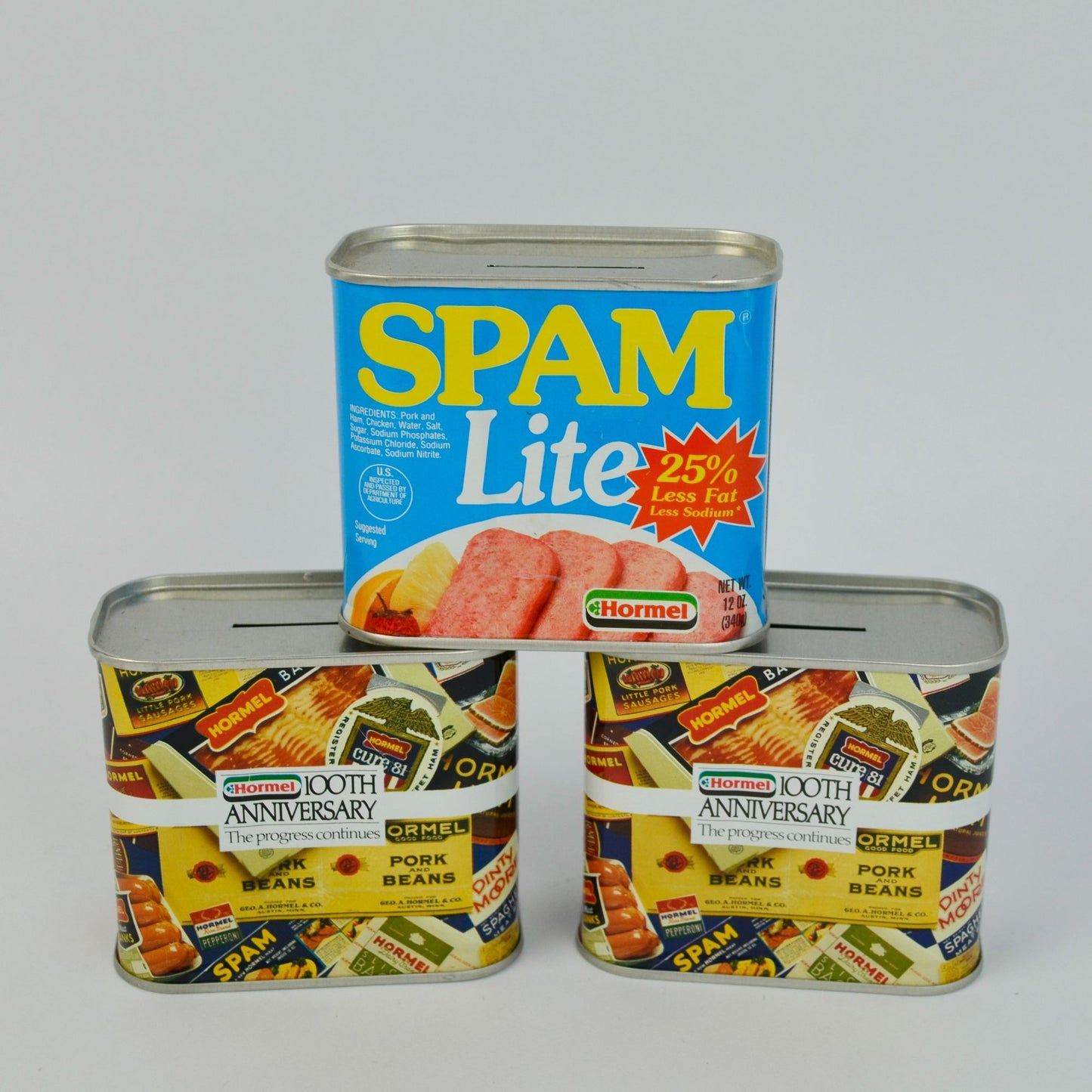 Spam Coin Banks Lot of 3 Vintage 100th Anniversary