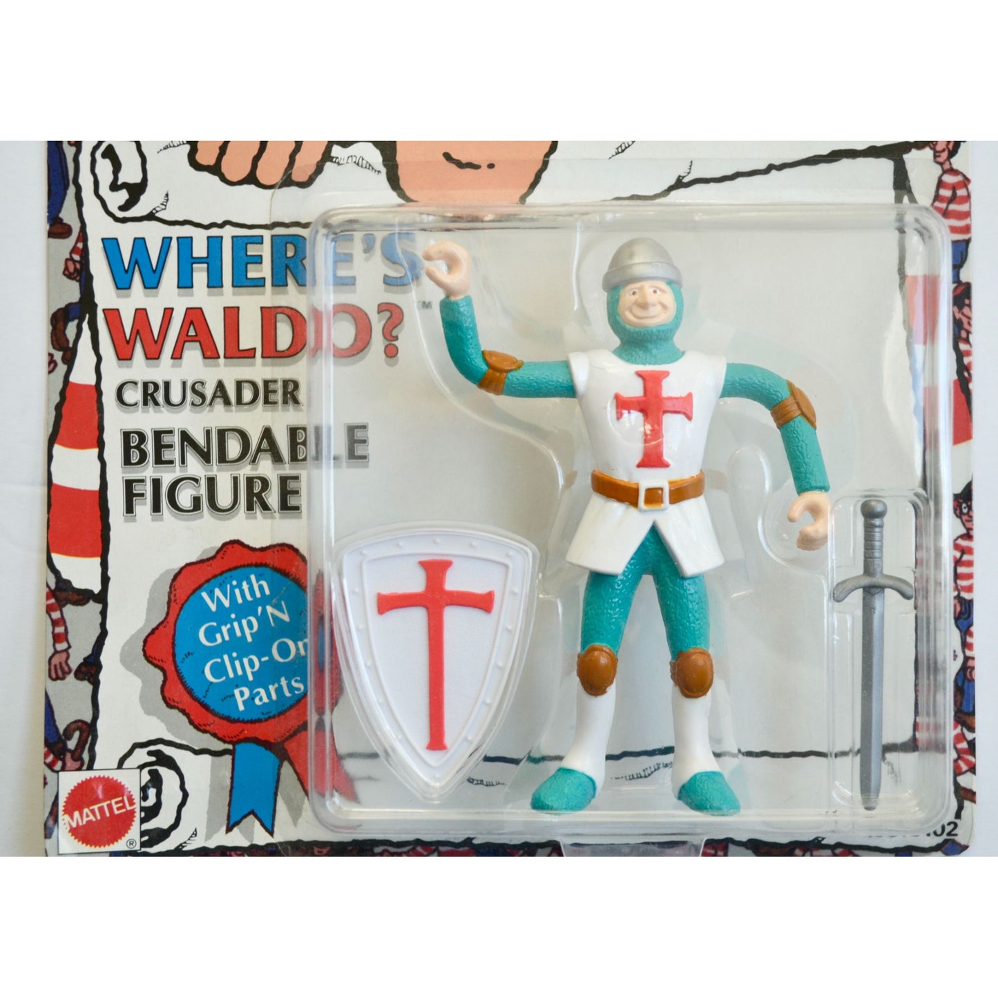 Where's Waldo? Crusader Bendable Figure NOS Vintage New