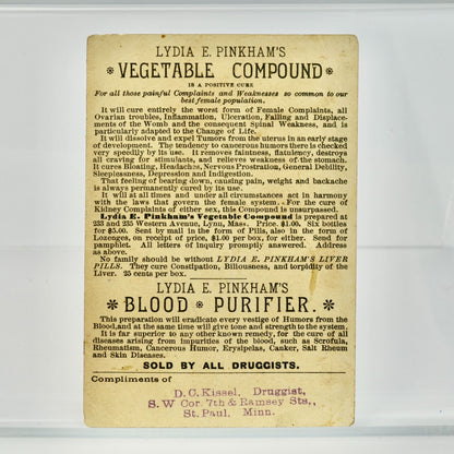 Lydia Pinkham's Vegetable Compound Antique Trading Card
