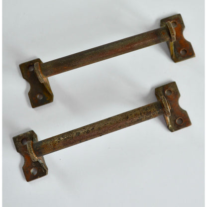 Lot 2 Vintage Copper? Metal Drawer Pulls Cabinet Dresser Antique Handle