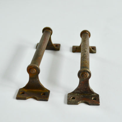Lot 2 Vintage Copper? Metal Drawer Pulls Cabinet Dresser Antique Handle
