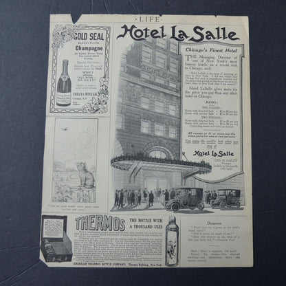 Antique 1911 Life Magazine Advertisement Alco Automobile & Hotel LaSalle Chicago