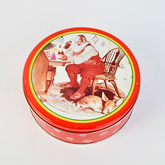 Vintage Coca Cola Santa Red Cookie Tin