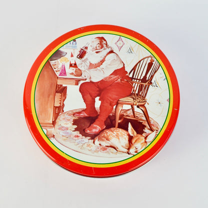 Vintage Coca Cola Santa Red Cookie Tin