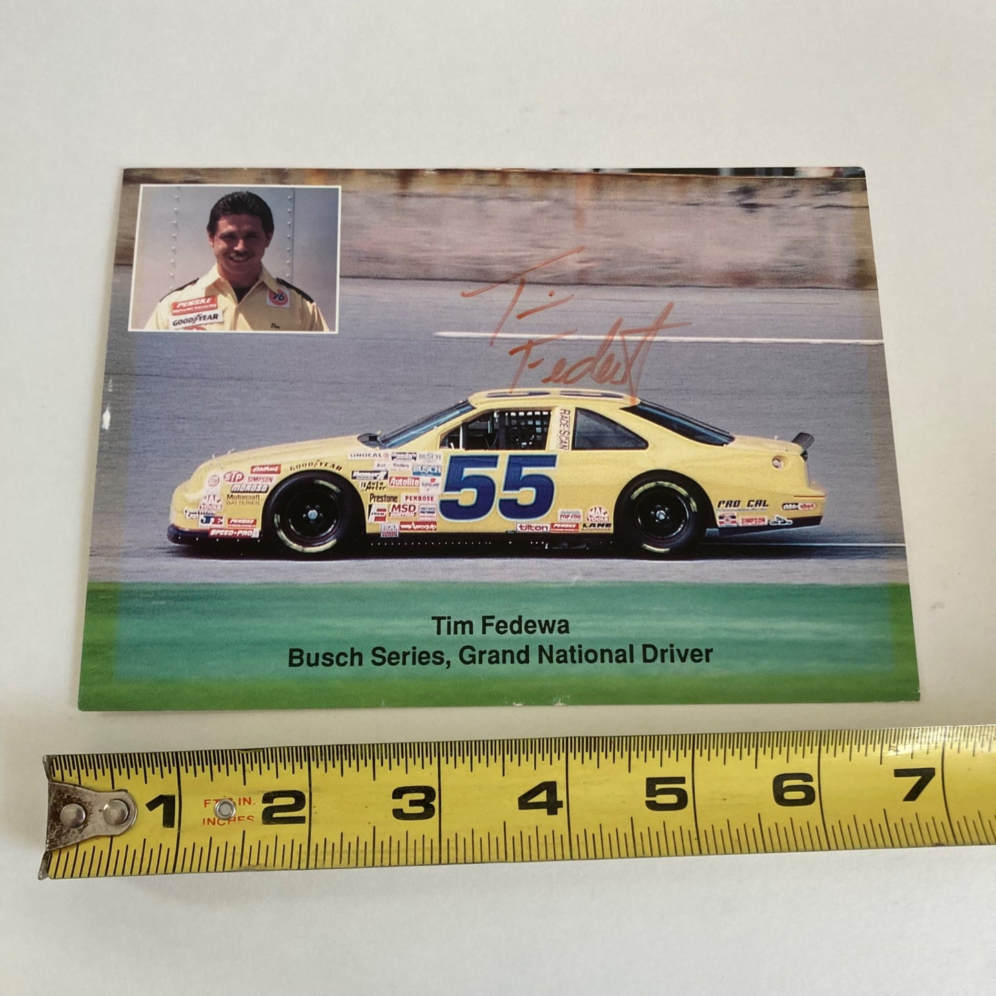 Vintage TED FEDEWA Autographed Photo Post Card Busch Series NASCAR Signed #55