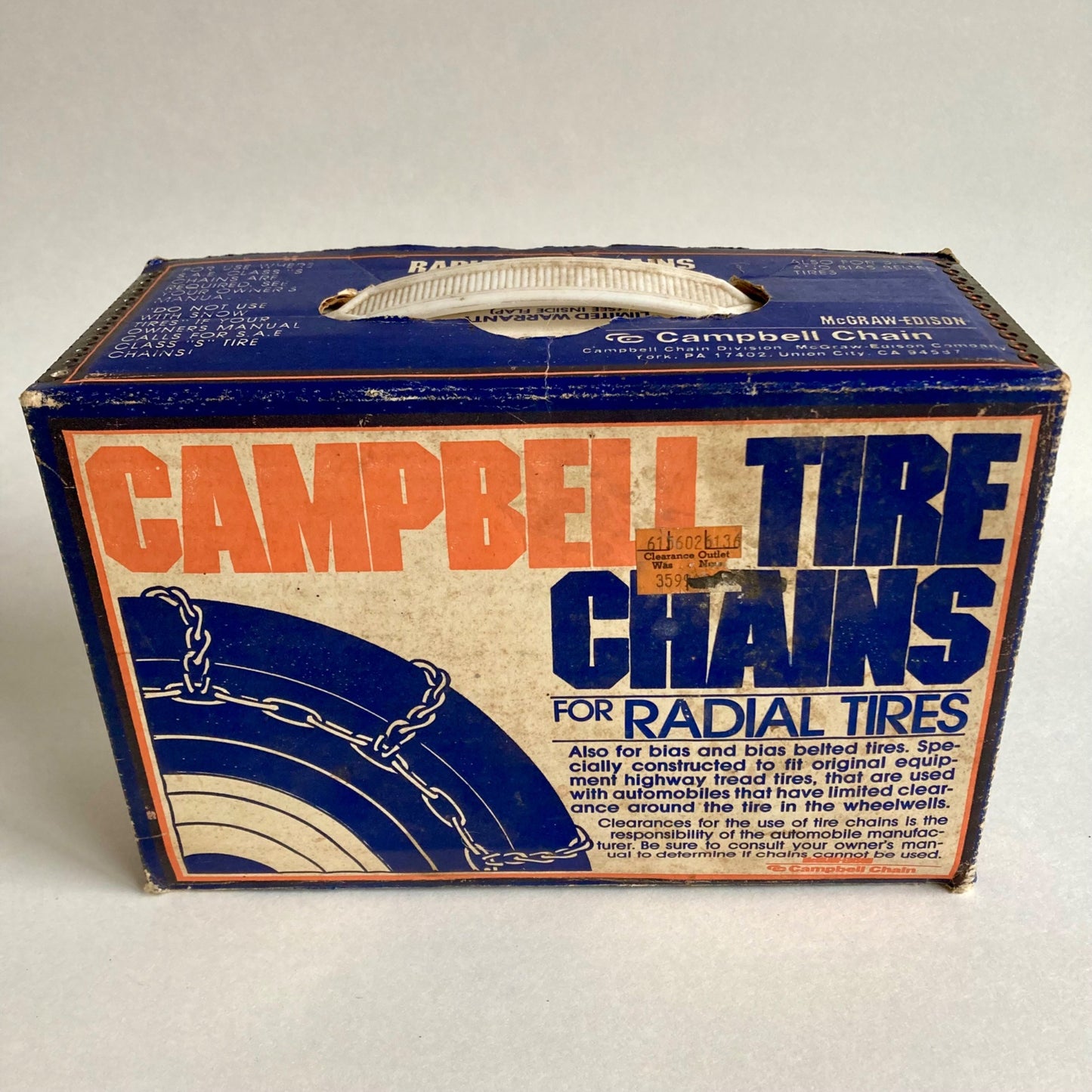 Vintage Campbell Radial Tire Chains SAE Class S Pair 1118 61-56026 13" 14"