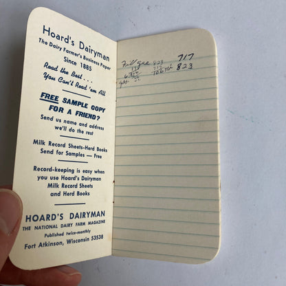 Vintage 1949 Farmer's Pocket Ledger, 1972 Memo Book & REAL Dairy Pencil