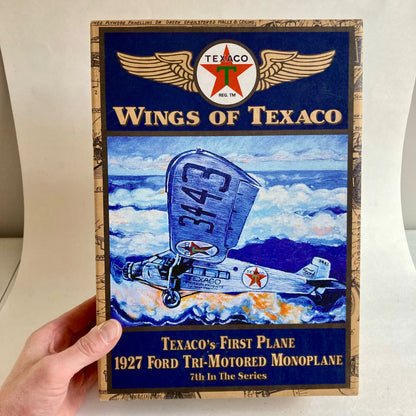 Vintage Wings of Texaco 1927 Ford Tri-Motored Monoplane Airplane w/ Box Diecast Coin Bank