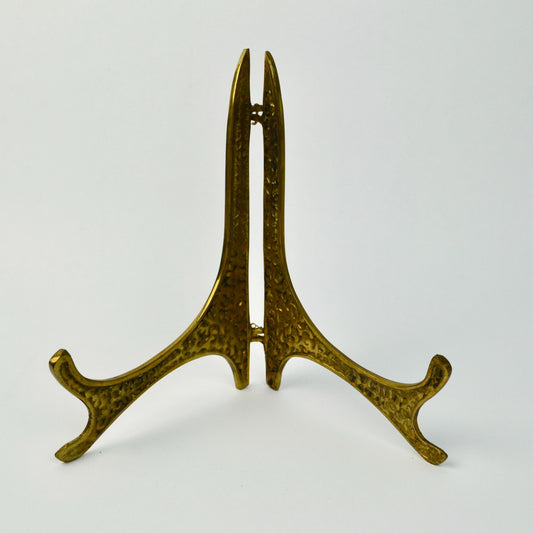 Vintage Solid Brass Folding Easel Display Stand 8"