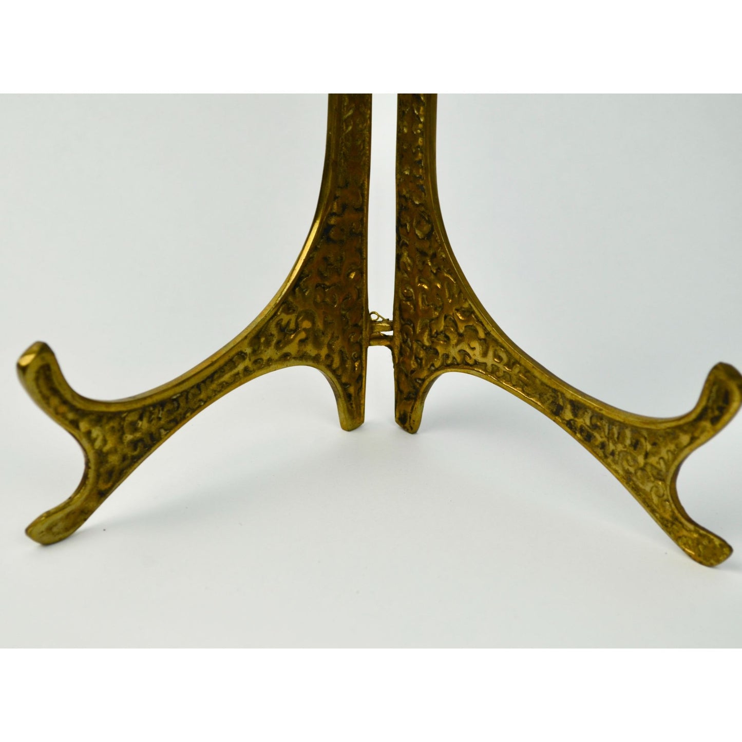 Vintage Solid Brass Folding Easel Display Stand 8"