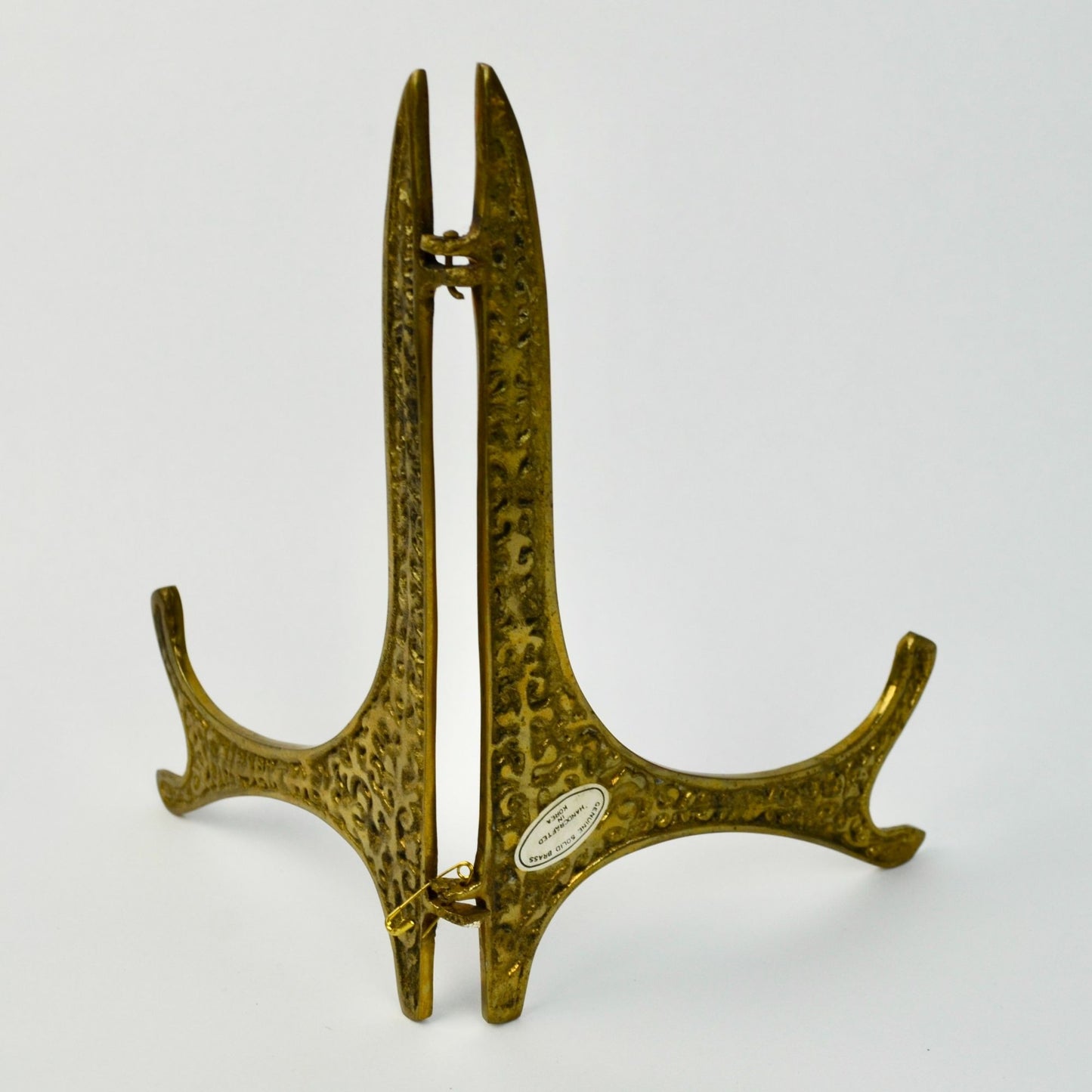 Vintage Solid Brass Folding Easel Display Stand 8"