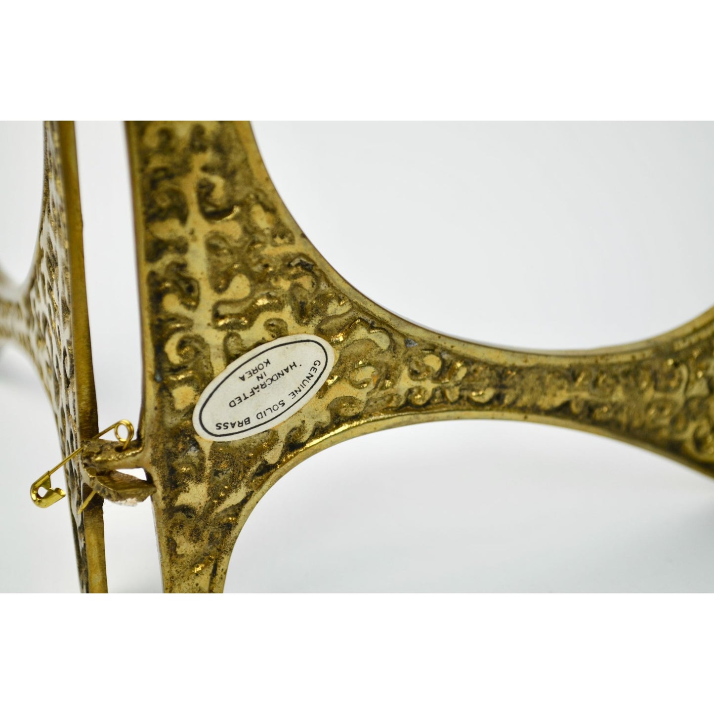 Vintage Solid Brass Folding Easel Display Stand 8"