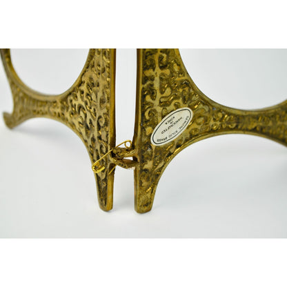 Vintage Solid Brass Folding Easel Display Stand 8"