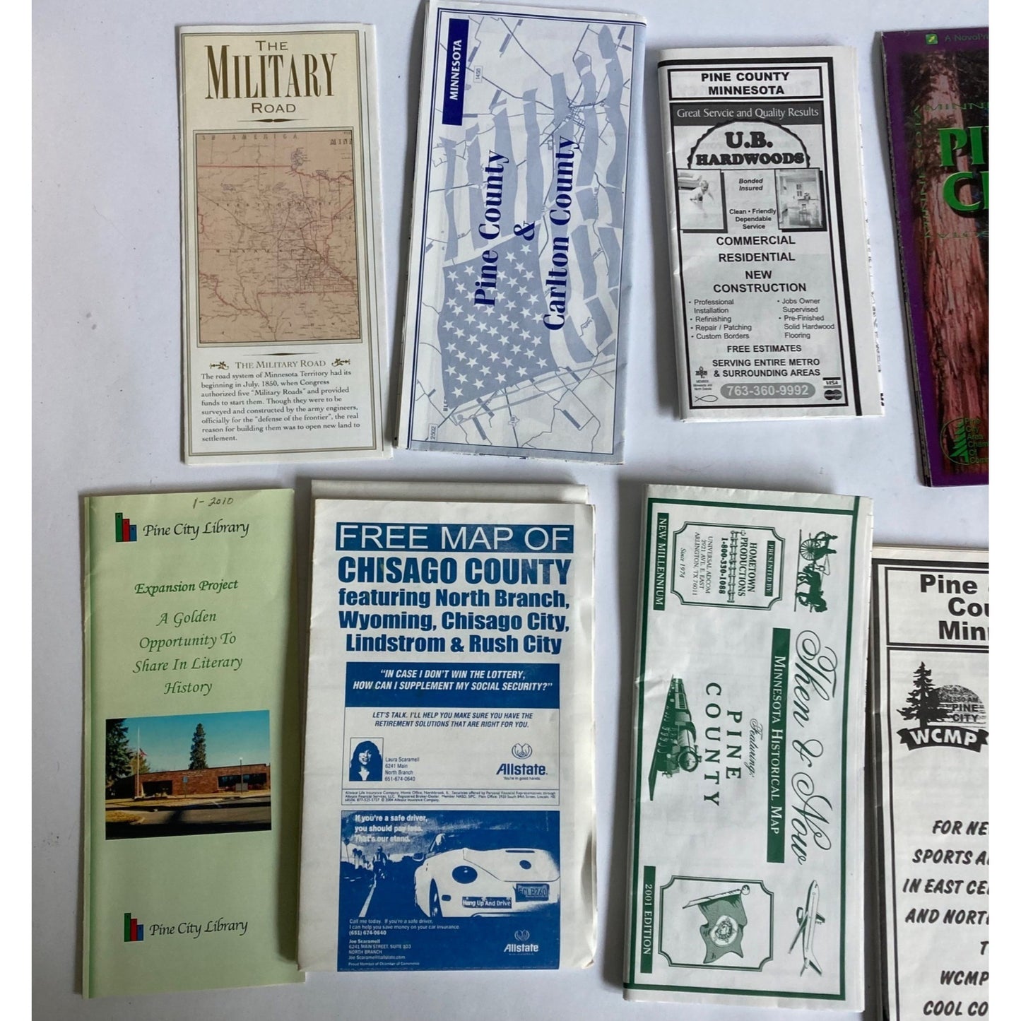 Lot Vintage East-Central Minnesota Maps & More Pine County Rush City Chisago