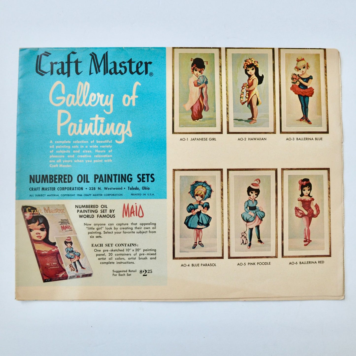 Craft Master Gallery of Paintings Numbered Oil Painting Sets Advertisement Flyer