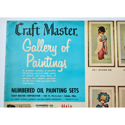 Craft Master Gallery of Paintings Numbered Oil Painting Sets Advertisement Flyer