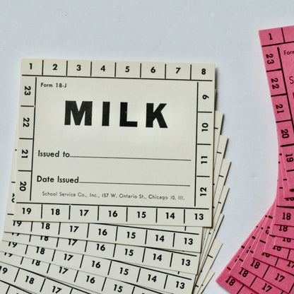 Vintage School Lunch Milk Tickets Unused Lot of 21