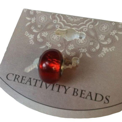 Creativity Beads Sterling Silver Red Slider Charm