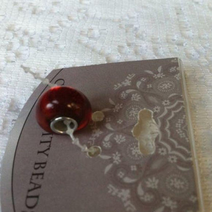 Creativity Beads Sterling Silver Red Slider Charm