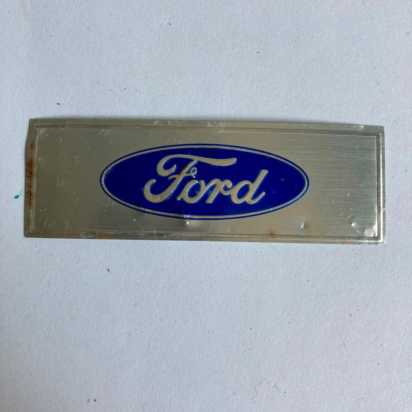 Vintage Small Ford Aluminum Label Placard Emblem 3"