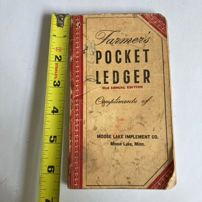 Vintage 1949 Farmer's Pocket Ledger, 1972 Memo Book & REAL Dairy Pencil