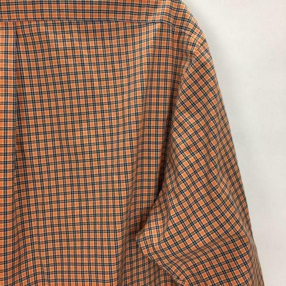 Ralph Lauren Orange Navy Plaid Button Down Shirt Men's 16 1/2 L
