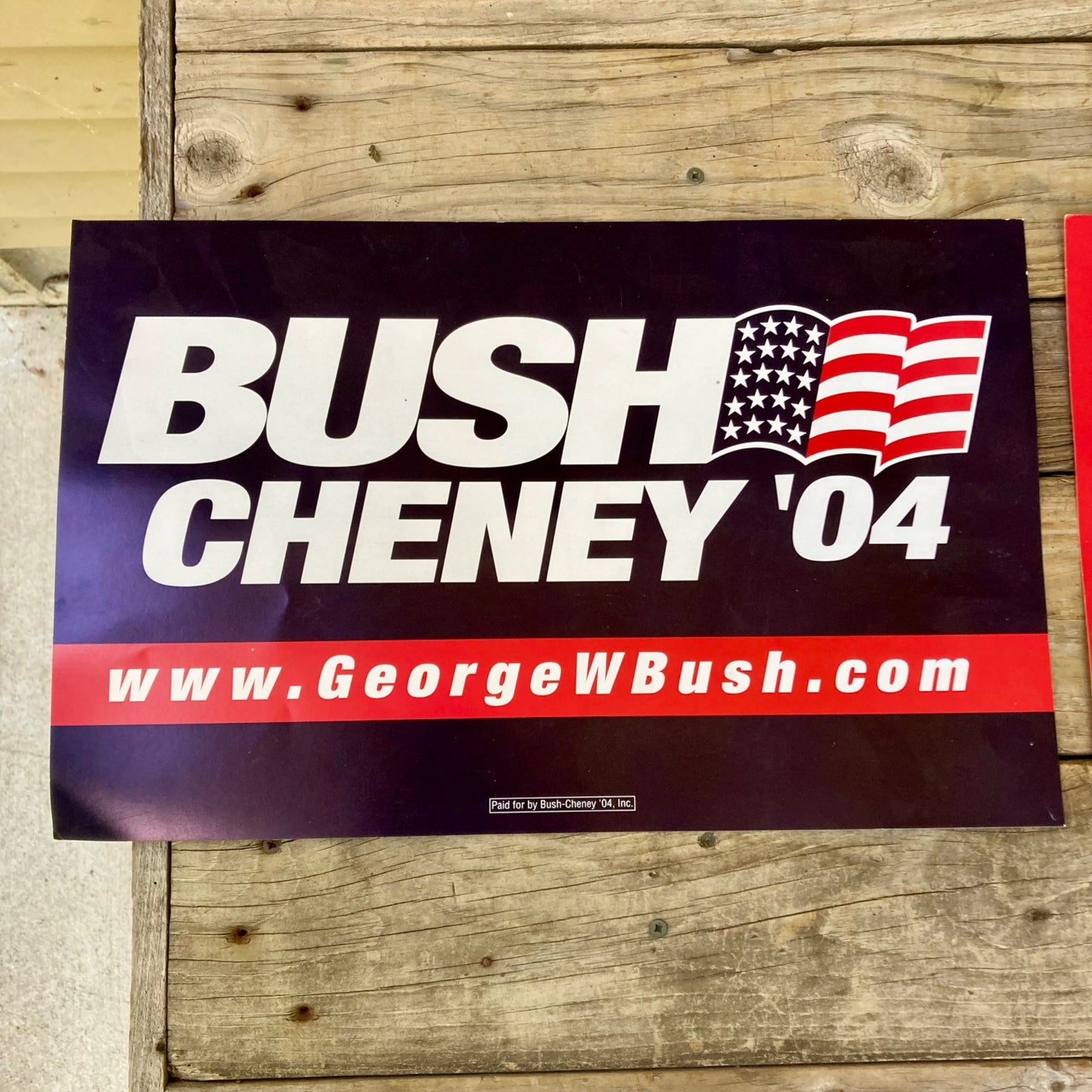 Lot 2 Vintage Political Yard Signs George Bush Dick Cheney 2004 USA Presidents