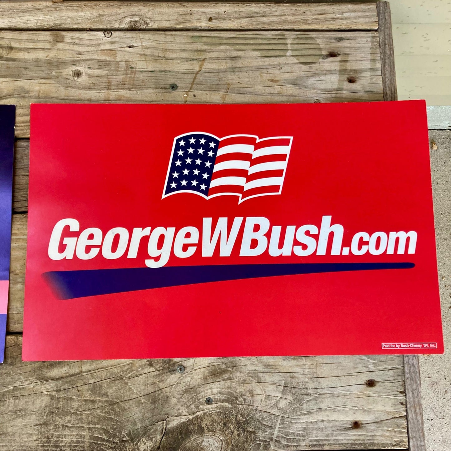 Lot 2 Vintage Political Yard Signs George Bush Dick Cheney 2004 USA Presidents