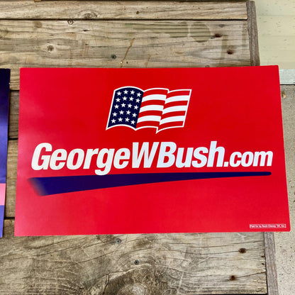 Lot 2 Vintage Political Yard Signs George Bush Dick Cheney 2004 USA Presidents