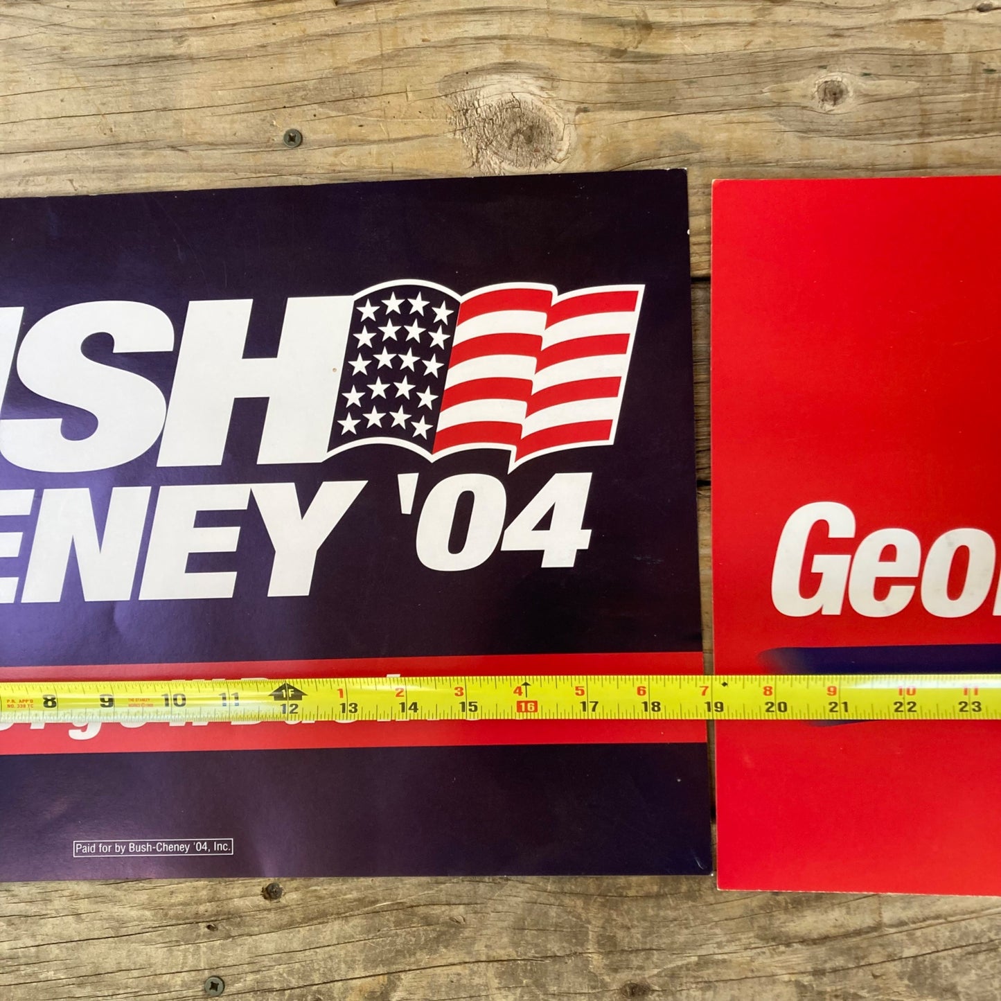 Lot 2 Vintage Political Yard Signs George Bush Dick Cheney 2004 USA Presidents