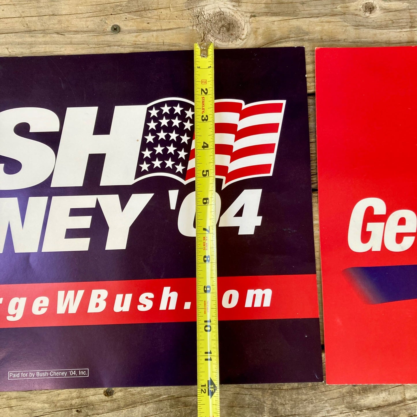 Lot 2 Vintage Political Yard Signs George Bush Dick Cheney 2004 USA Presidents