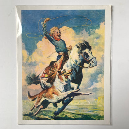 Karl Godwin Boy on Horse Lithograph 14 x 11"