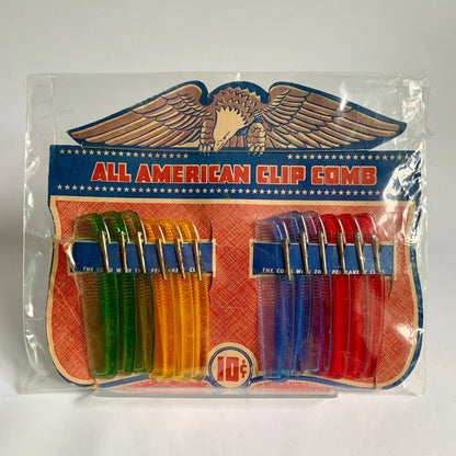 All American Clip Comb Store Display with Combs Complete Full Set of 12 Vintage