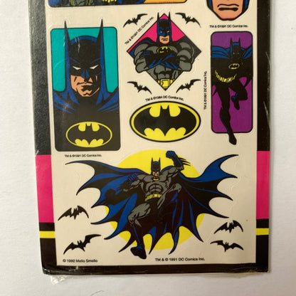 1992 Mello Smello Vintage Batman Removable Stickers New